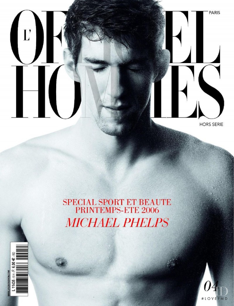 Michael Phelps featured on the L\'Officiel Hommes Paris cover from May 2006