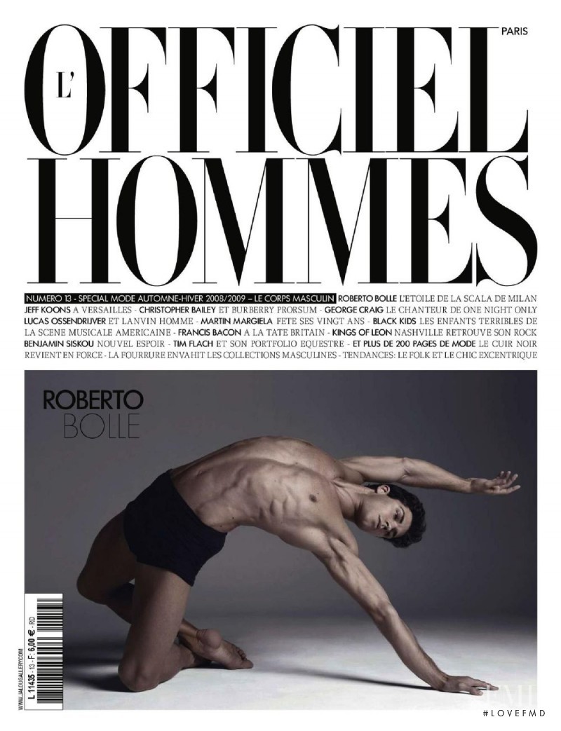 Roberto Bolle featured on the L\'Officiel Hommes Paris cover from August 2008