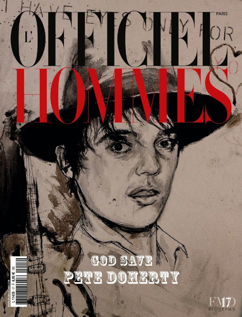 Pete Doherty featured on the L\'Officiel Hommes Paris cover from August 2009