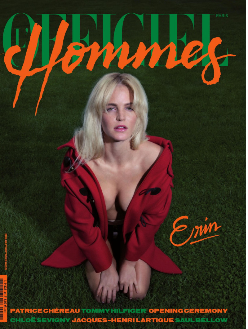 Erin Heatherton featured on the L\'Officiel Hommes Paris cover from June 2015
