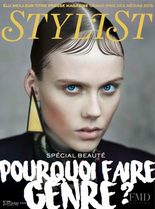 Kiki Willems featured on the Stylist France cover from October 2015