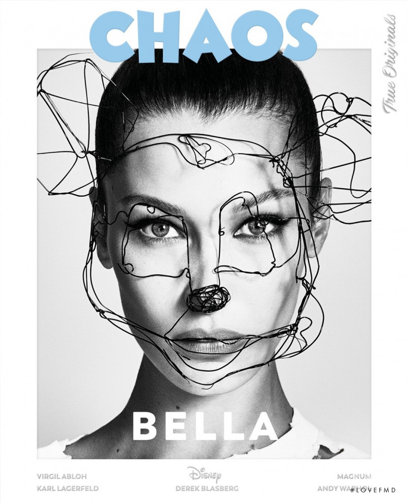 Bella Hadid featured on the Chaos cover from December 2018
