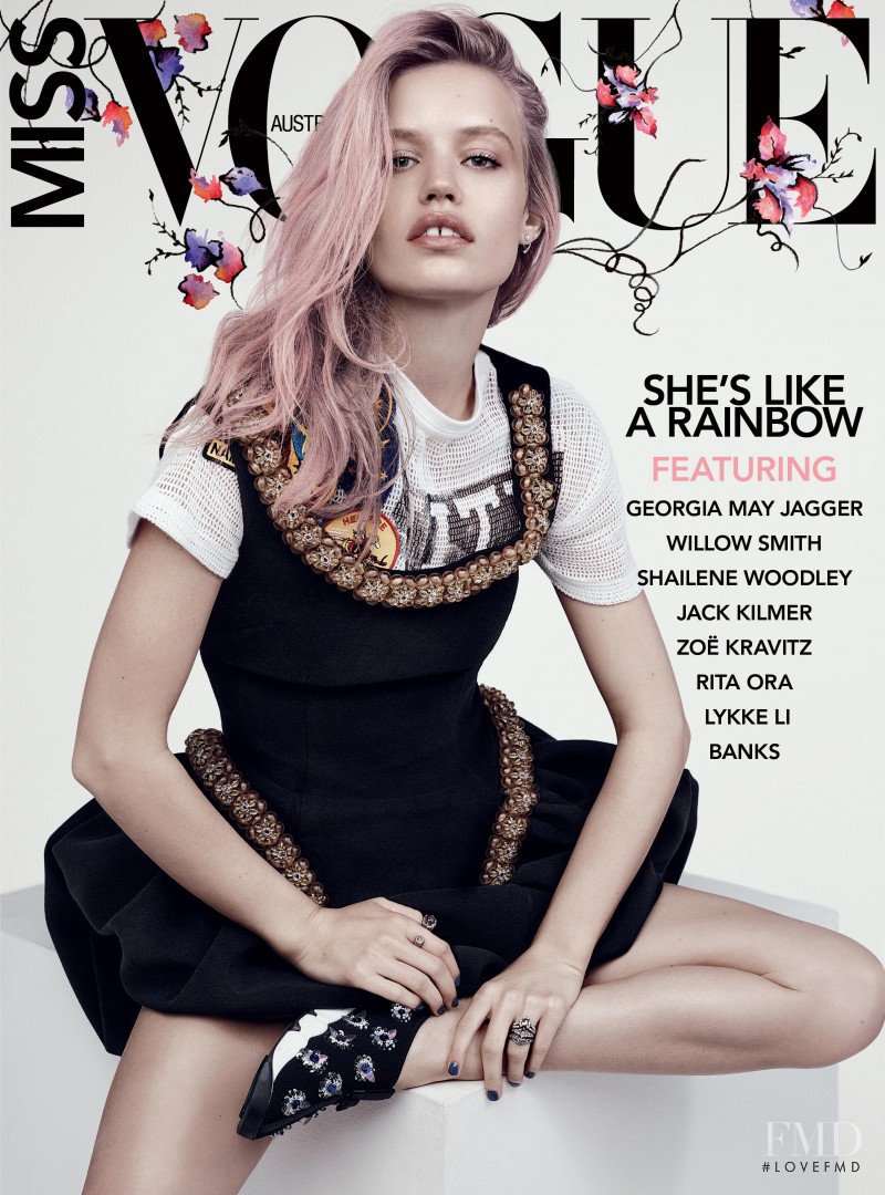 Georgia May Jagger featured on the Miss Vogue Australia cover from September 2014