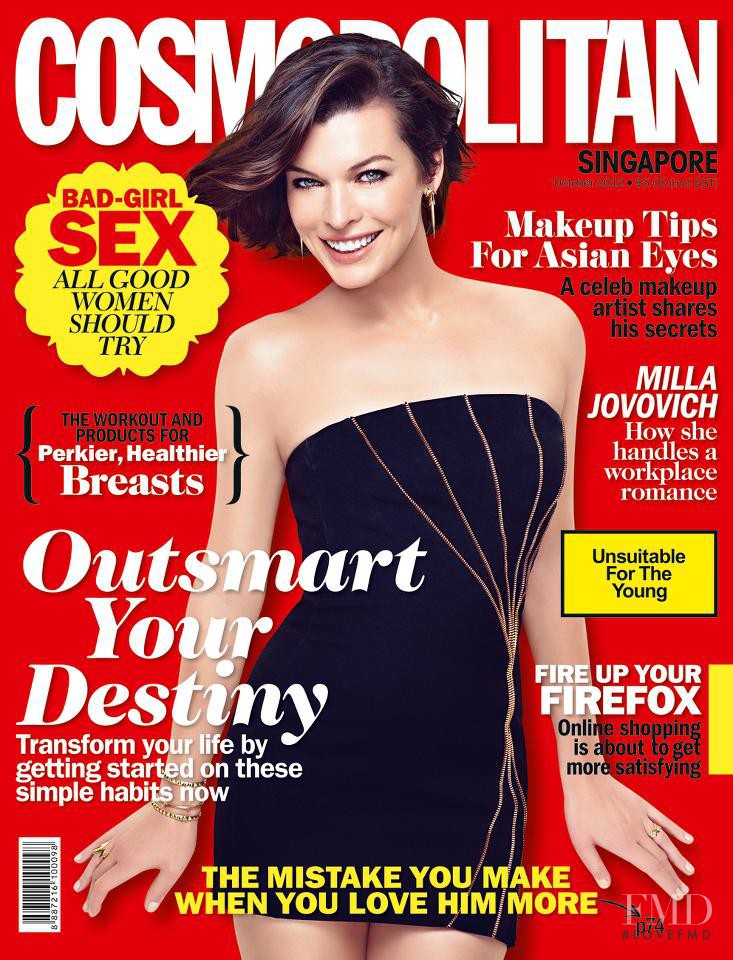 Milla Jovovich featured on the Cosmopolitan Singapore cover from October 2012