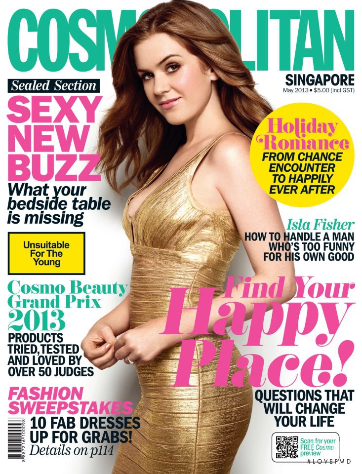 Isla Fisher featured on the Cosmopolitan Singapore cover from May 2013