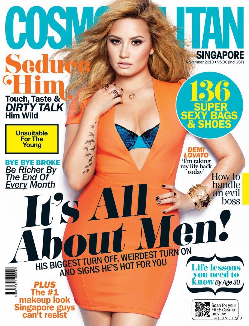 Demi Lovato featured on the Cosmopolitan Singapore cover from November 2013