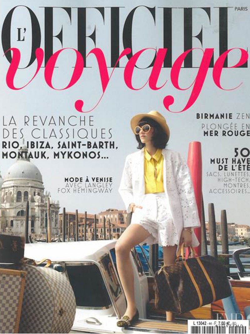 Langley Fox Hemingway featured on the L\'Officiel Voyage cover from June 2013