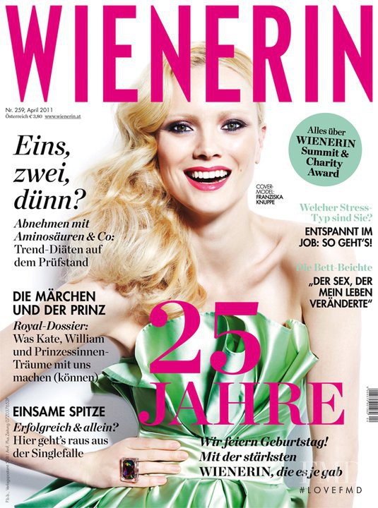 Franziska Knuppe featured on the Wienerin cover from April 2011