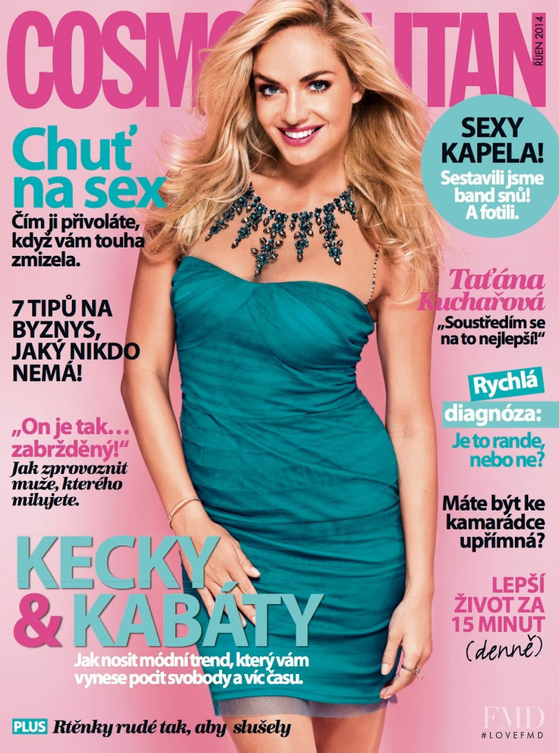 Tatana Kucharova featured on the Cosmopolitan Czech Republic cover from October 2014