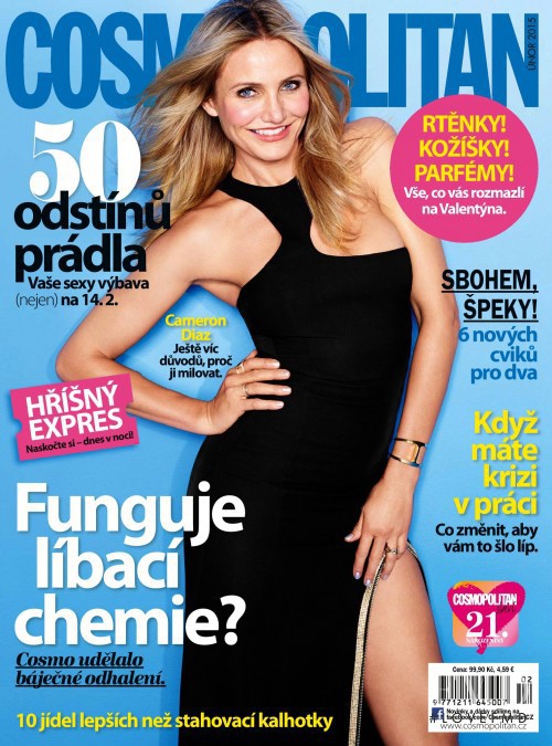 Cameron Diaz featured on the Cosmopolitan Czech Republic cover from February 2015