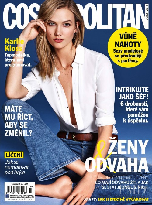 Karlie Kloss featured on the Cosmopolitan Czech Republic cover from April 2016