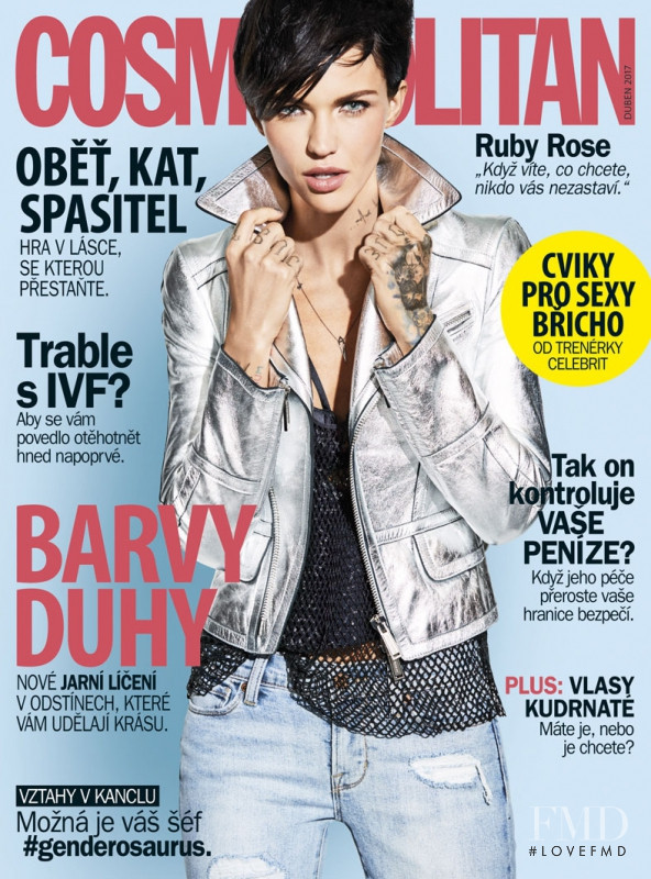 Ruby Rose featured on the Cosmopolitan Czech Republic cover from April 2017