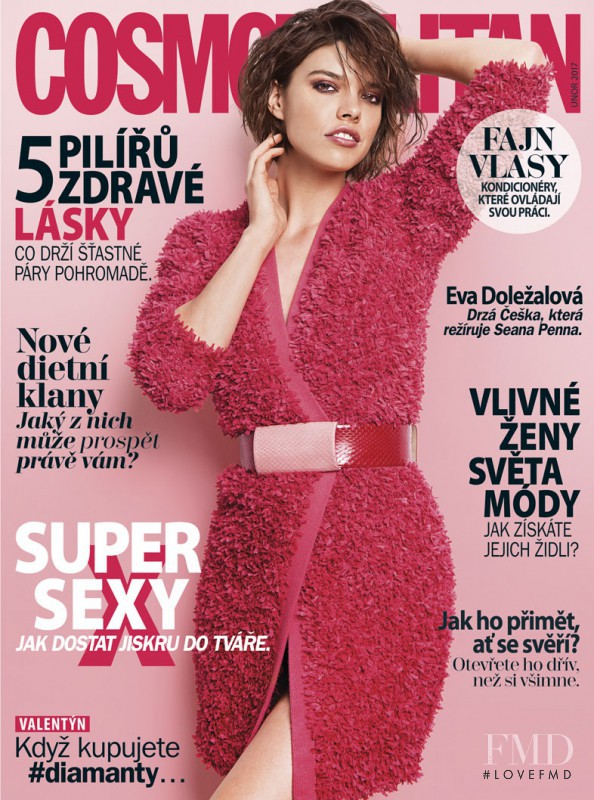 Eva Doll featured on the Cosmopolitan Czech Republic cover from February 2017