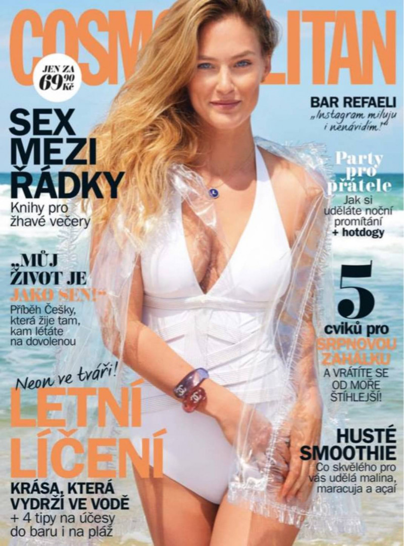 Bar Refaeli featured on the Cosmopolitan Czech Republic cover from August 2018