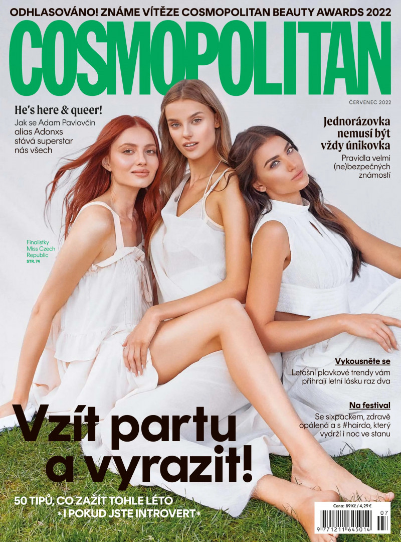 Adela Maderycova, Krystyna Pyszkova, Chanique Rabe featured on the Cosmopolitan Czech Republic cover from July 2022