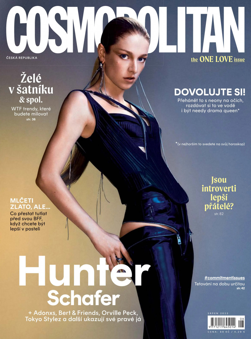 Hunter Schafer featured on the Cosmopolitan Czech Republic cover from August 2023