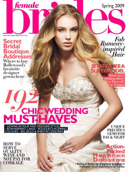  featured on the Female Brides Singapore cover from March 2009