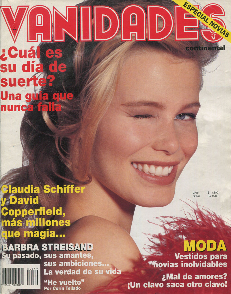 Claudia Schiffer featured on the Vanidades Chile cover from January 1994