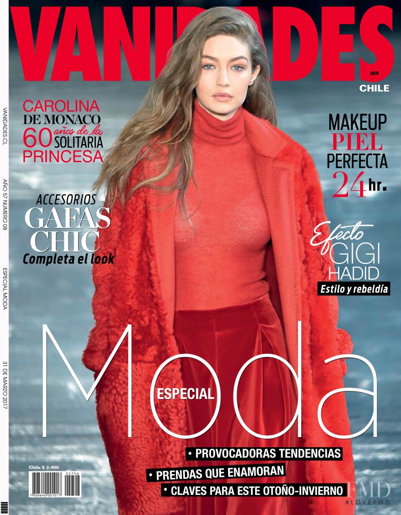 Gigi Hadid featured on the Vanidades Chile cover from March 2017