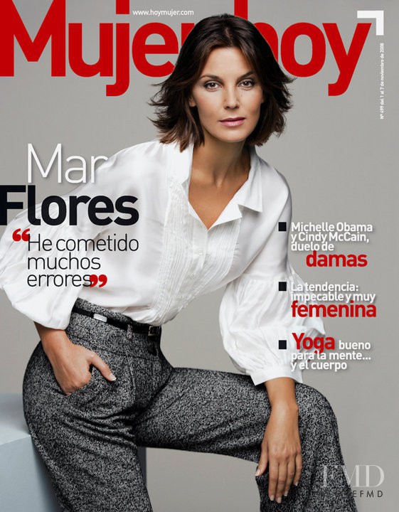 Mar Flores featured on the Mujer Hoy cover from November 2008