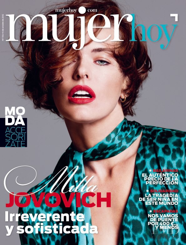 Milla Jovovich featured on the Mujer Hoy cover from October 2012