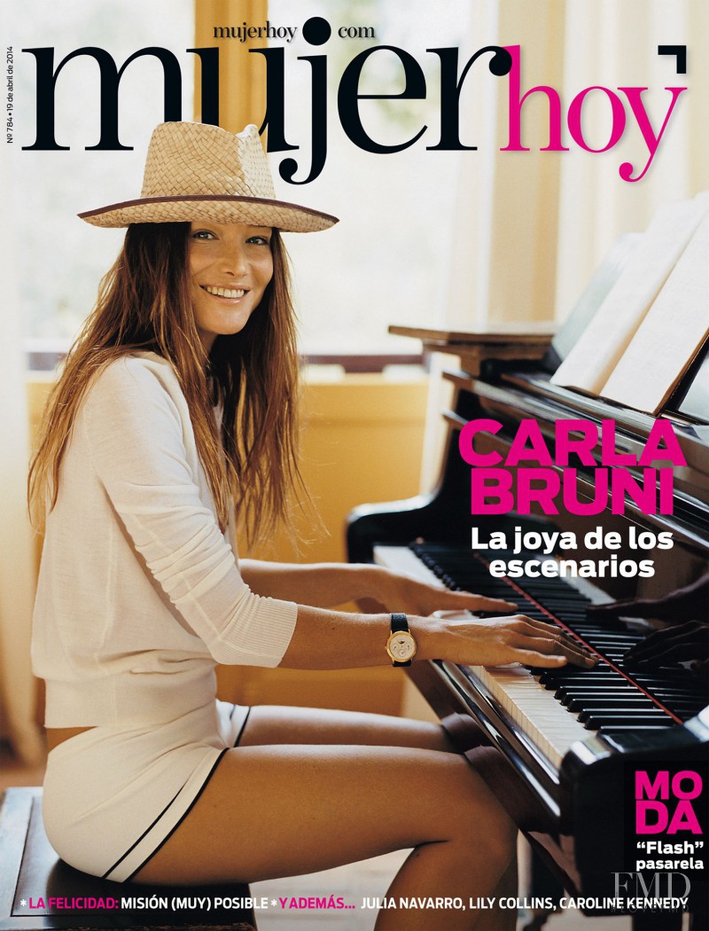 Carla Bruni featured on the Mujer Hoy cover from April 2014