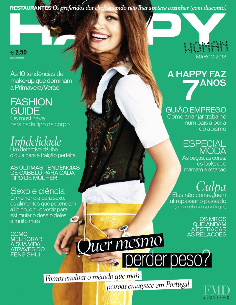 Mila de Wit featured on the Happy Woman cover from March 2013