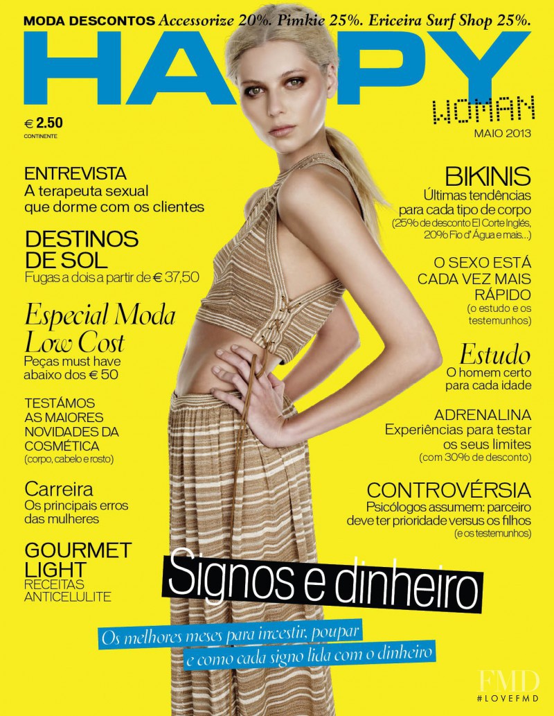 Vika Falileeva featured on the Happy Woman cover from May 2013