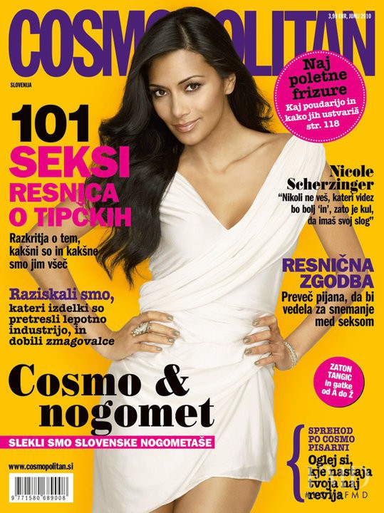 Nicole Scherzinger featured on the Cosmopolitan Slovenia cover from June 2010