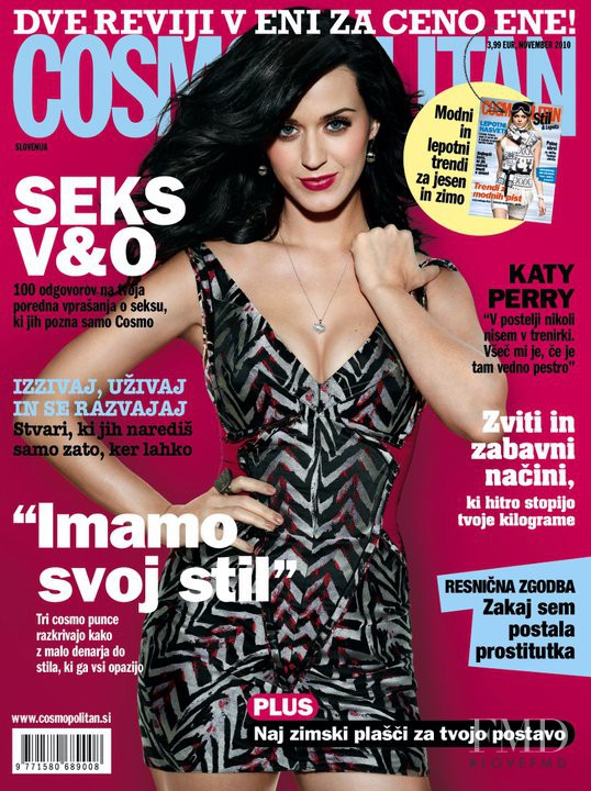 Katy Perry featured on the Cosmopolitan Slovenia cover from November 2010