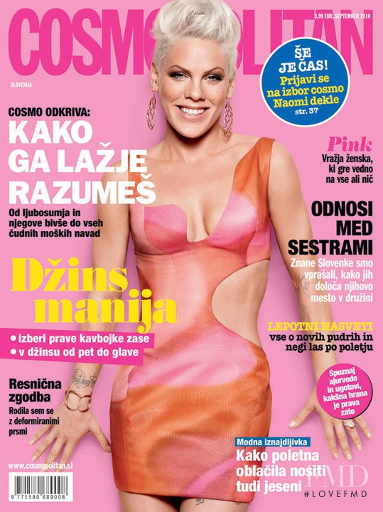 Pink featured on the Cosmopolitan Slovenia cover from September 2010