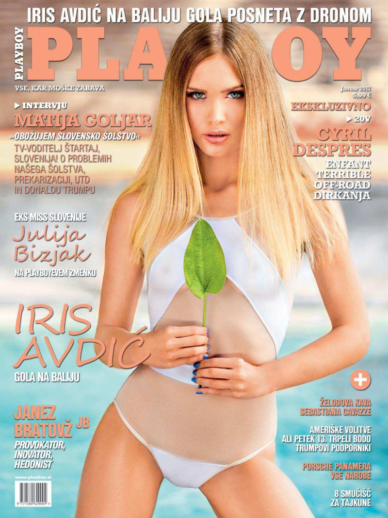 Iris Avdic featured on the Playboy Slovenia cover from January 2017