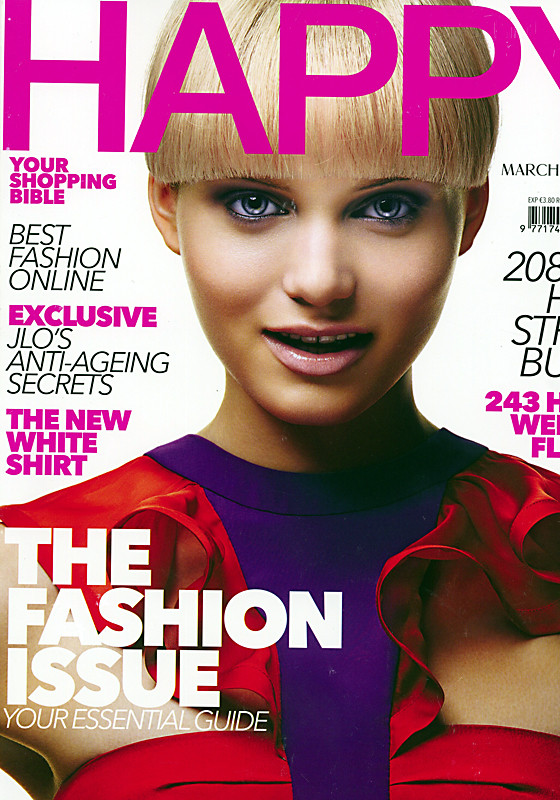 Elsa Hosk featured on the Happy cover from March 2008