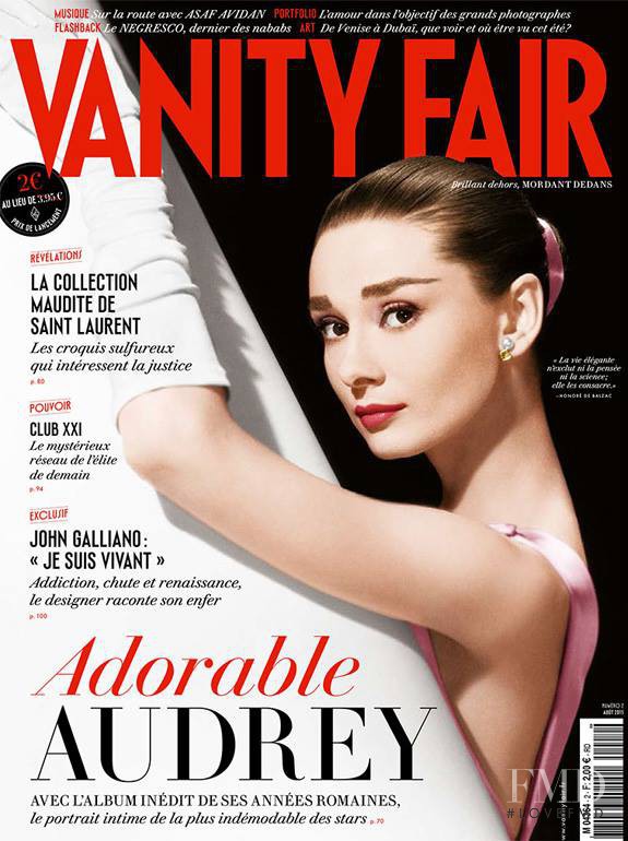Audrey Hepburn featured on the Vanity Fair France cover from August 2013