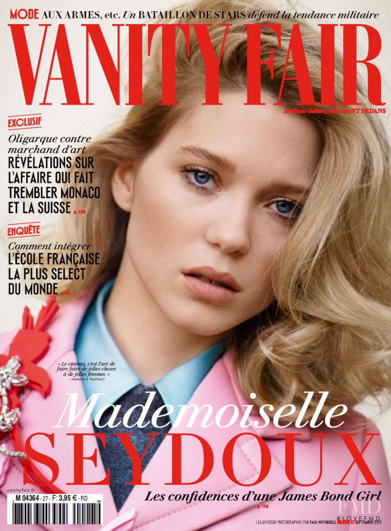 Lea Seydoux featured on the Vanity Fair France cover from September 2015