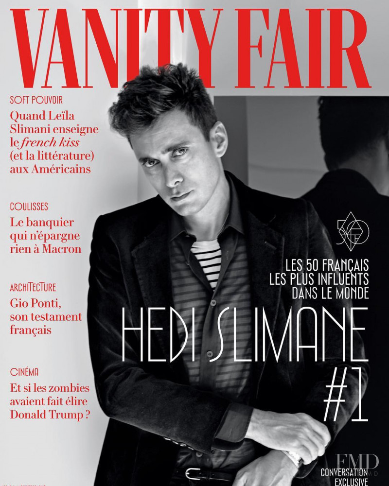 Hedi Slimane featured on the Vanity Fair France cover from December 2018