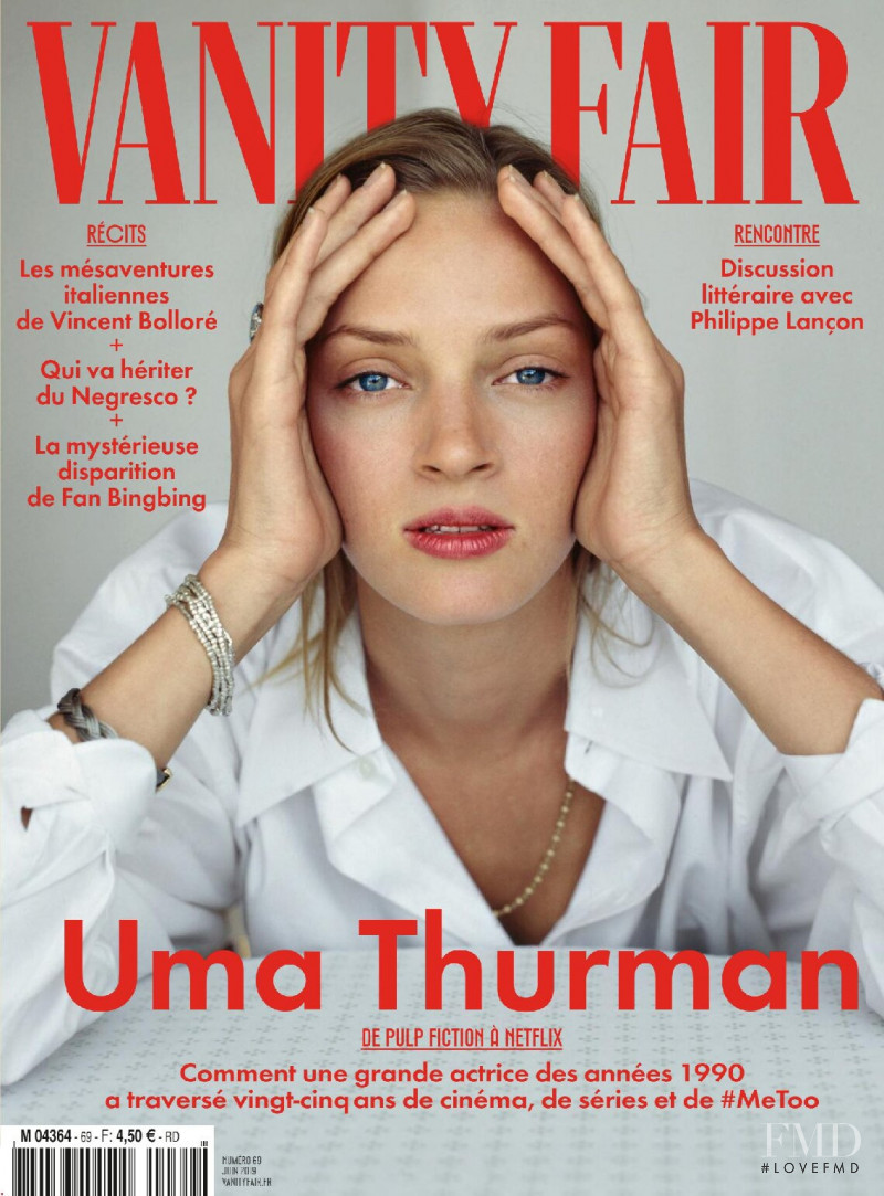 Uma Thurman featured on the Vanity Fair France cover from June 2019
