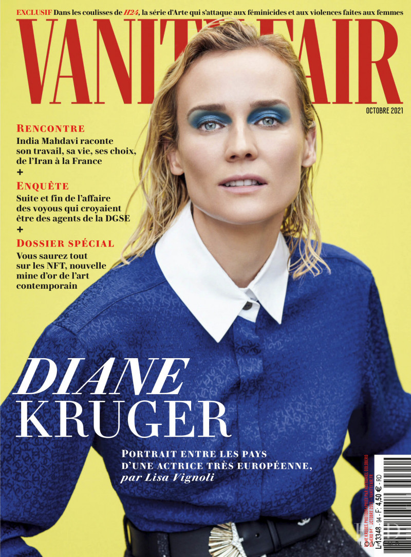 Diane Heidkruger featured on the Vanity Fair France cover from October 2021