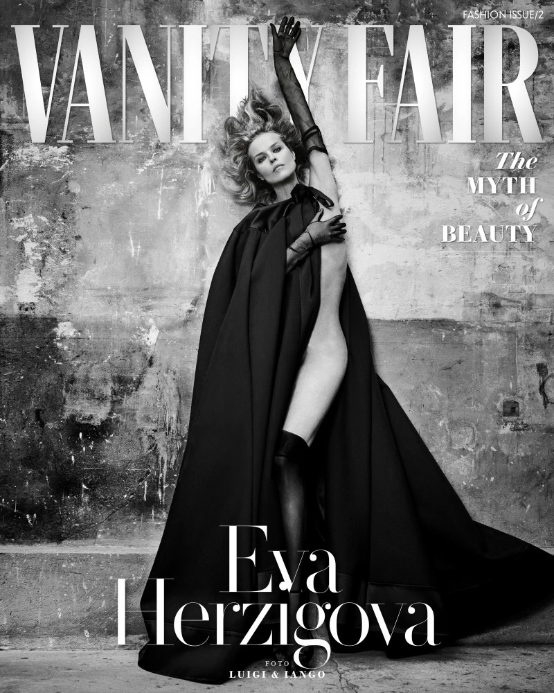 Eva Herzigova featured on the Vanity Fair France cover from October 2023