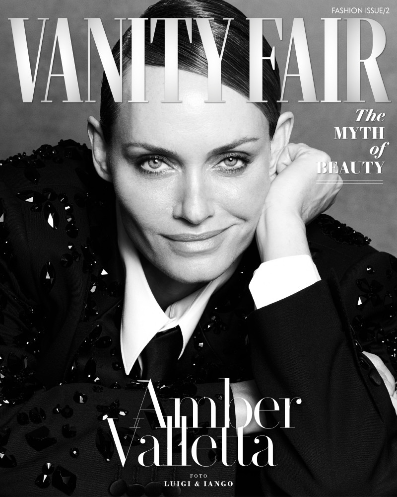 Amber Valletta featured on the Vanity Fair France cover from October 2023