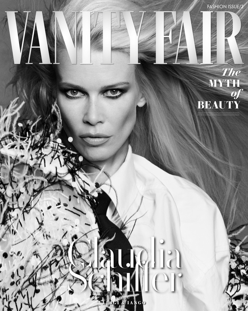 Claudia Schiffer featured on the Vanity Fair France cover from October 2023