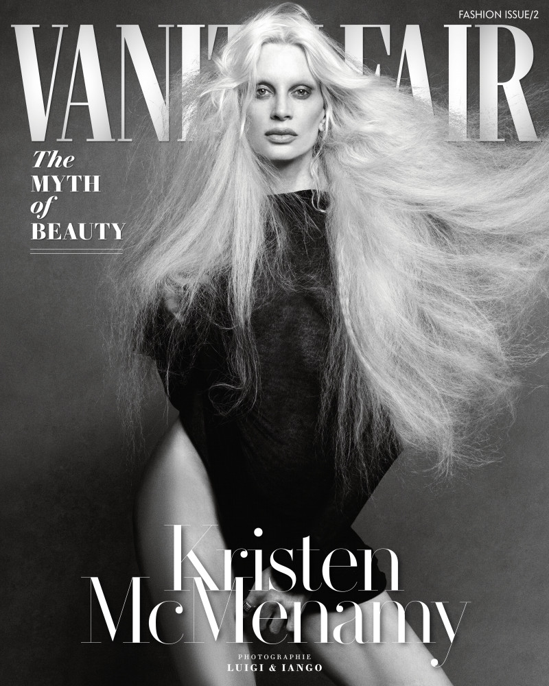 Kristen McMenamy featured on the Vanity Fair France cover from October 2023