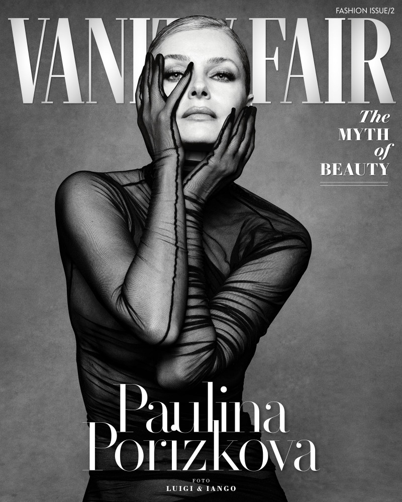 Paulina Porizkova featured on the Vanity Fair France cover from October 2023