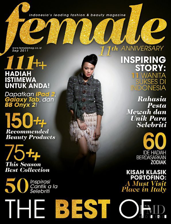 Kelly Tandiono featured on the Female Indonesia cover from September 2011