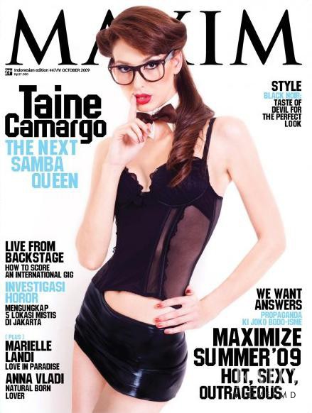 Taine Camargo featured on the Maxim Indonesia cover from October 2009