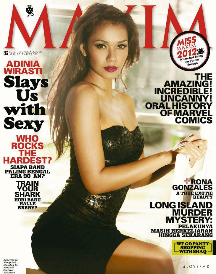 Adinia Wirasti featured on the Maxim Indonesia cover from April 2012