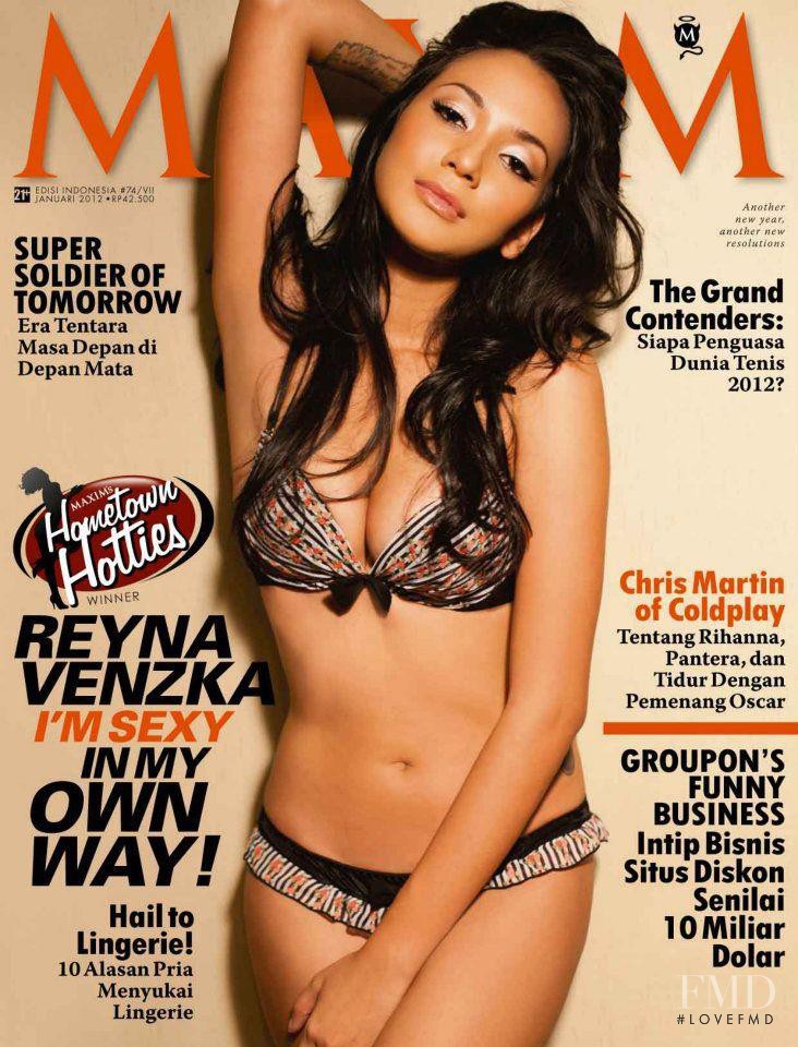 Reyna Venzka featured on the Maxim Indonesia cover from January 2012