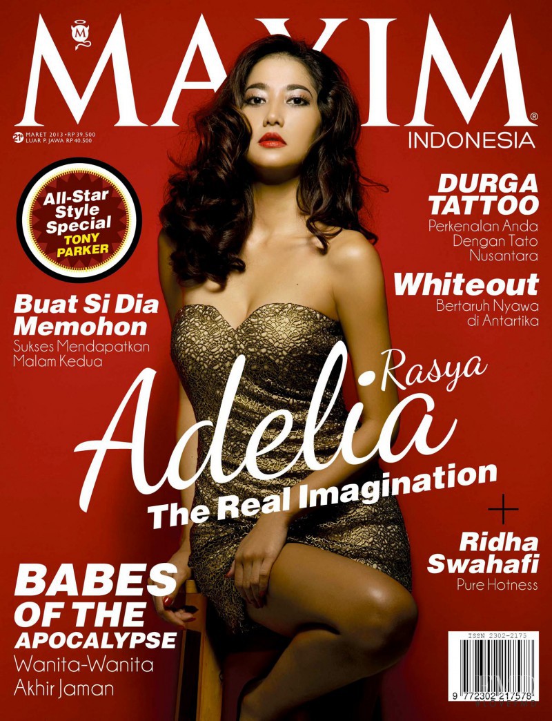 Adelia Rasya featured on the Maxim Indonesia cover from March 2013