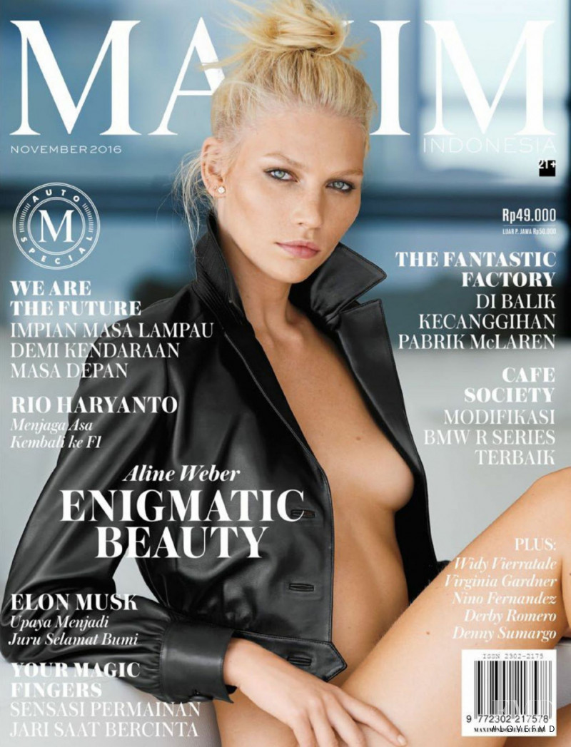 Aline Weber featured on the Maxim Indonesia cover from November 2016