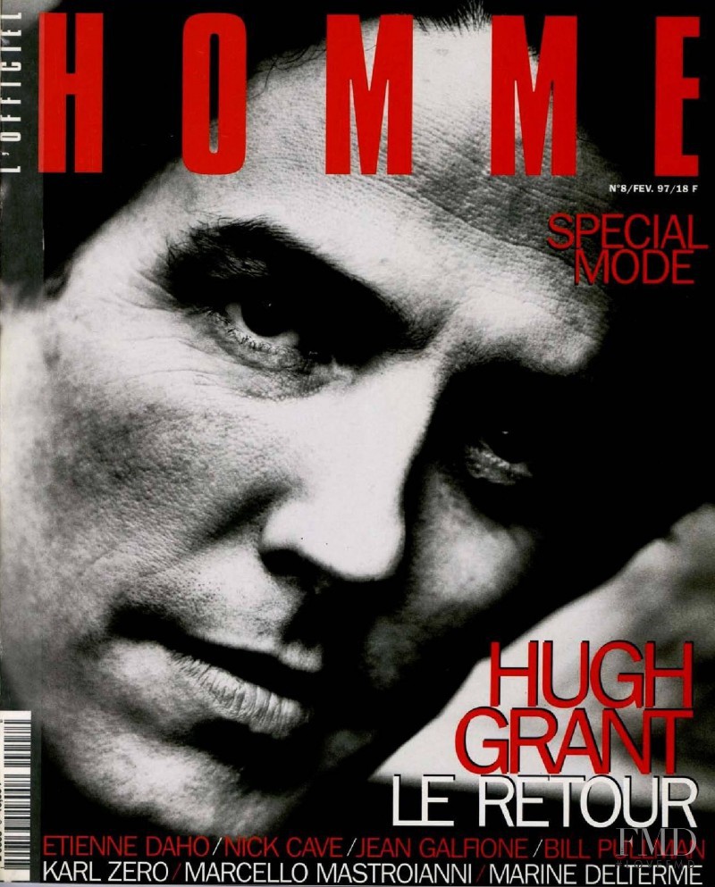 Hugh Grant featured on the L\'Optimum cover from February 1997